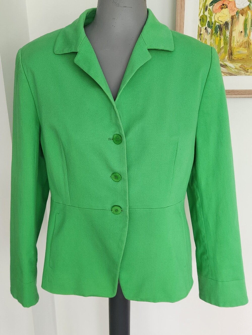 Burberry Bright Green Three-Button Women's Blazer